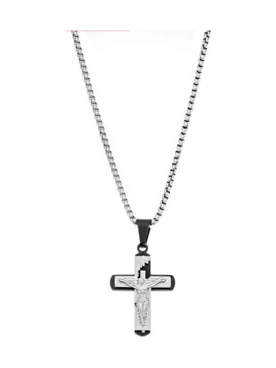 Senza Men's Crucifix Cross in Steel Without Chain