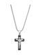 Senza Men's Steel Cross with Crucifix Without Chain