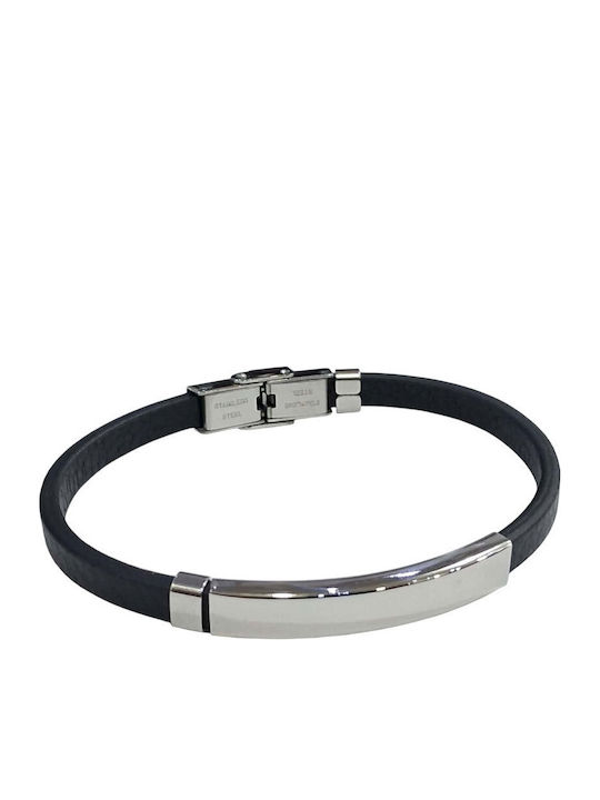 Kalliopi Silver Brățară de Identitate pentru Bărbați din Oțel 22cm