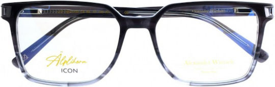 Alexander Wintsch Icon Aw6190 C-4 Älplhorn Prescription Eyeglasses Black-Transparent Gray Acetate Frame