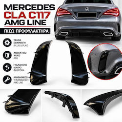 Aripioare Laterale pentru Bara Spate Mercedes-Benz CLA W117 13-17 Coupe AMG Bară CLA45 Look Negru Lucios 2 Bucăți