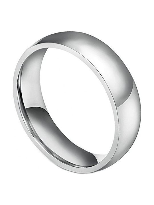 Kalliopi Silver Ανδρικό Δαχτυλίδι Βέρα από Ατσάλι