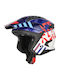 Aria Evo Graphic Weiß/Blau/Rot Motorrad-Jethelm ECE 22.06 mit Sonnenblende
