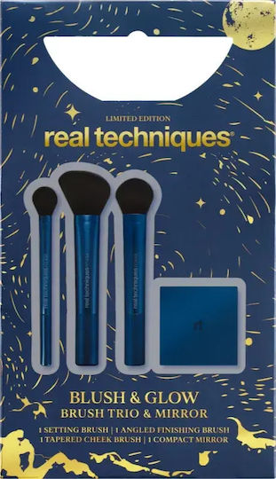 Real Techniques Професионален Комплект Четки за Грим за Руж Glow 4 бр