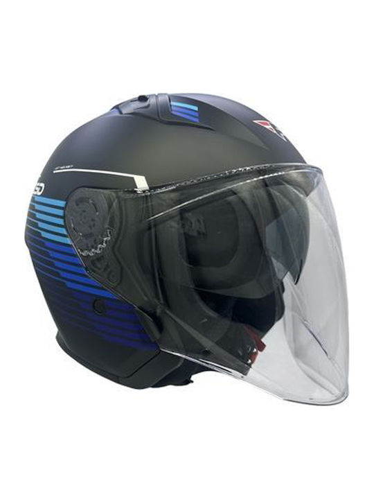Faseed 768 Black Blue Κράνος Μηχανής Jet ECE 22...