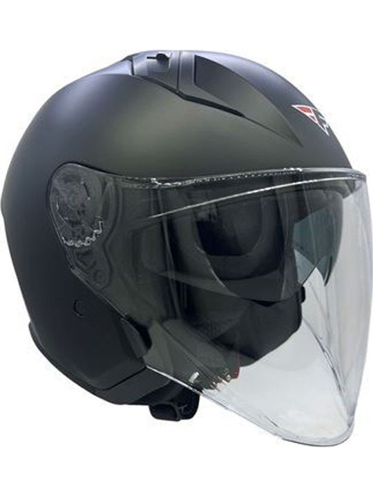 Faseed 768 Black Matt Κράνος Μηχανής Jet ECE 22.06 με Sunvisor