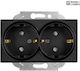 Viko Double Power Socket Black