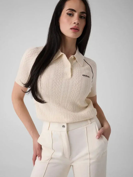 Guess Damen-Poloshirt Schnell Trocknend Kurzärmelig Rose