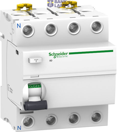 Schneider Electric Acti9 Iid DIN Rail Residual Current Relay 63A Four-Pole