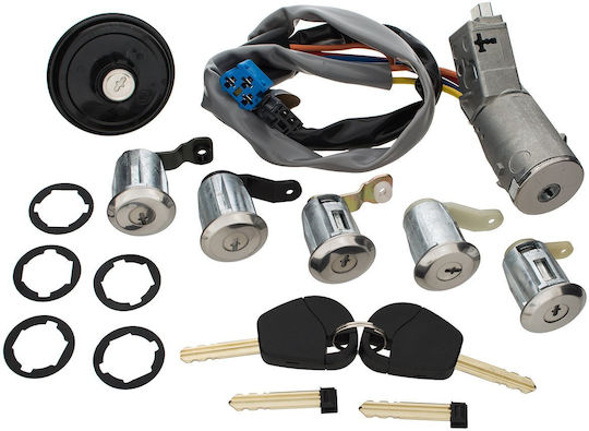 Set Complet pentru Citroën Berlingo 02-08 cu Contact de Aprindere + 5x Butuci de Închidere + Capac Rezervor Combustibil