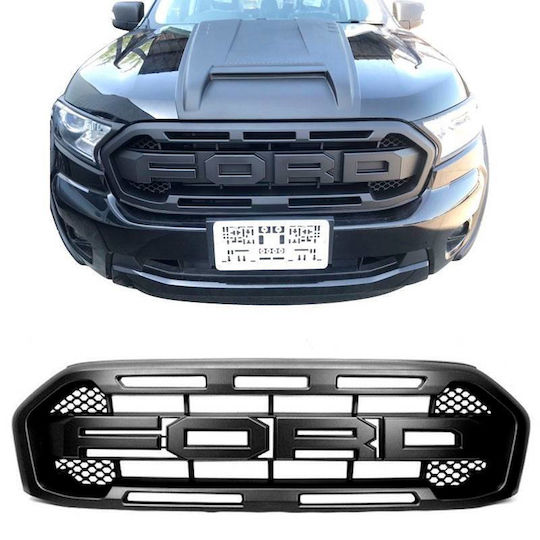 Kühlergrill Ford Ranger T8 2019-2023 im Raptor-Look Schwarz Matt