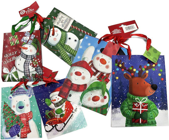 XMASfest Χριστουγεννιάτικη Τσάντα για Δώρο 18x10x23εκ. 2τμχ (Διάφορα Σχέδια/Χρώματα)