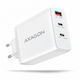 Axagon GaN-Ladegerät Ohne Kabel Mit USB-A-Anschluss Und 2 USB-C-Anschlüssen 100 W Power Delivery / Quick Charge 4+ Weiß (ACU-PQ100W)