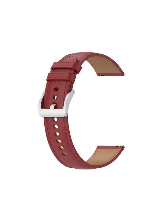 Curea de Ceas de 20 mm din Piele Naturală Universală Roșie