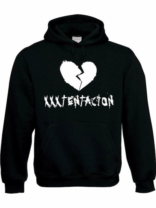 Tstudio Xxxtentacion Σπασμένη Καρδιά Φούτερ Κουκούλα Μαύρο