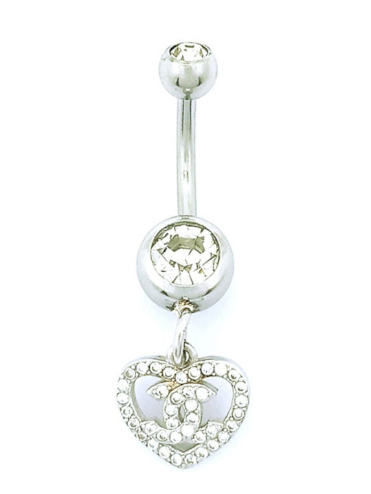 PS Silver Bauchnabelpiercing aus Stahl 11 mm Silber
