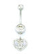 PS Silver Bauchnabelpiercing aus Stahl 11 mm Silber