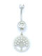 PS Silver Bauchnabelpiercing aus Stahl 14 mm Silber