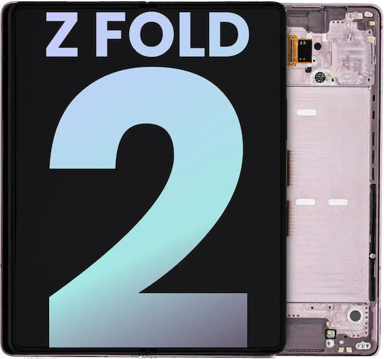 Inner Oled Assembly Frame Samsung Galaxy Z Fold 2 5g Us & International Service Pack Mystic Bronze Gold Hinge