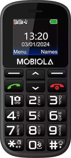 Mobiola MB200 Dual-SIM-Handy mit großen Tasten, Schwarz