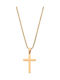Senza Men's Cross in Gold-Plated Steel Without Chain