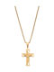 Senza Men's Cross with Crucifix in Gold-Plated Steel Without Chain