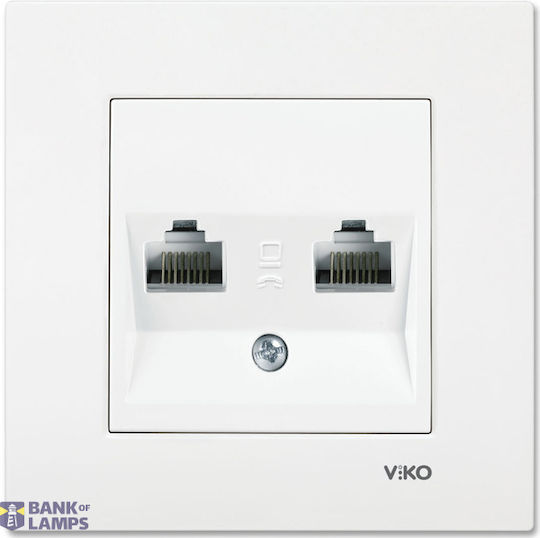 Karre White Two Gang Data Socket 2xcat5