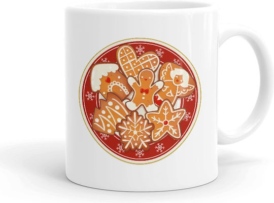 Koupakoupa Weihnachtlicher Keramikbecher Weiß 330 ml