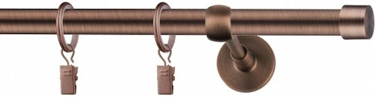 Rodeco Метален Корниз Maldive Единичен Ф19mm 160см Меден VIV/MALD-FEY-1-12-160
