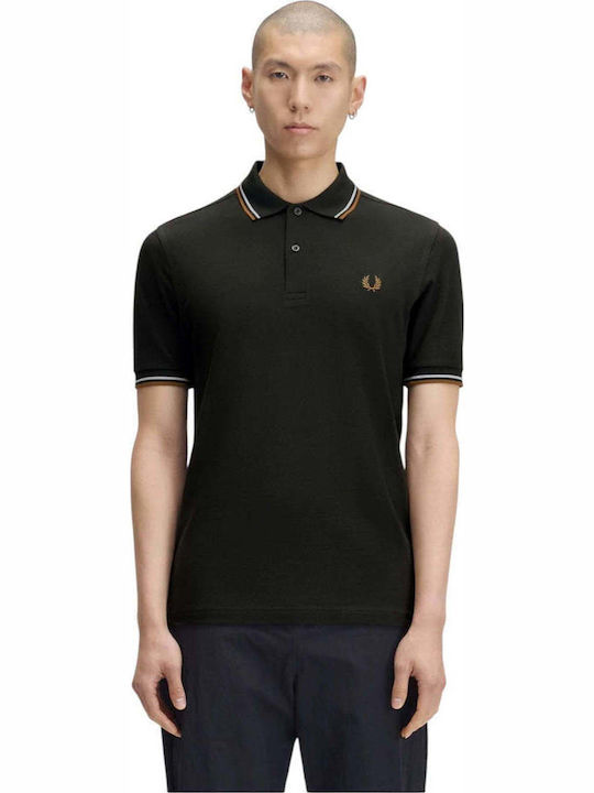 Fred Perry Блуза-поло с двоен кант Зелена