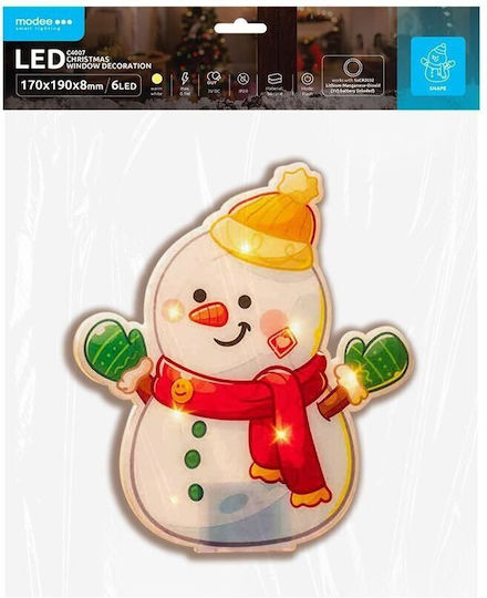 Modee Lighting Χριστουγεννιάτικα Αυτοκόλλητα για Παράθυρο με Σχέδιο Χιονάνθρωπου 17x17x19εκ.