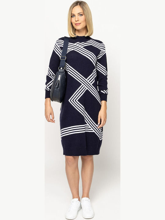 Hisla Midi Strickkleid Marineblau