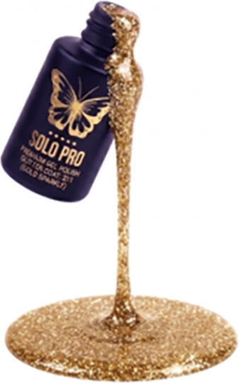 Semipermanenter Nagellack Glitter Goldbraun 211 mit Glitzer 12 ml