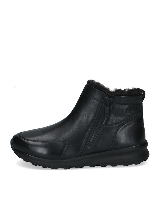Black Leather Women's Ankle Boots