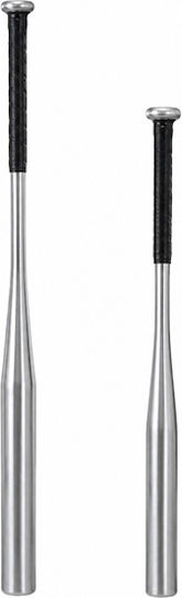 Set Two Depox Aluminum Baseball Bats 63 Cm/80 Cm Silver