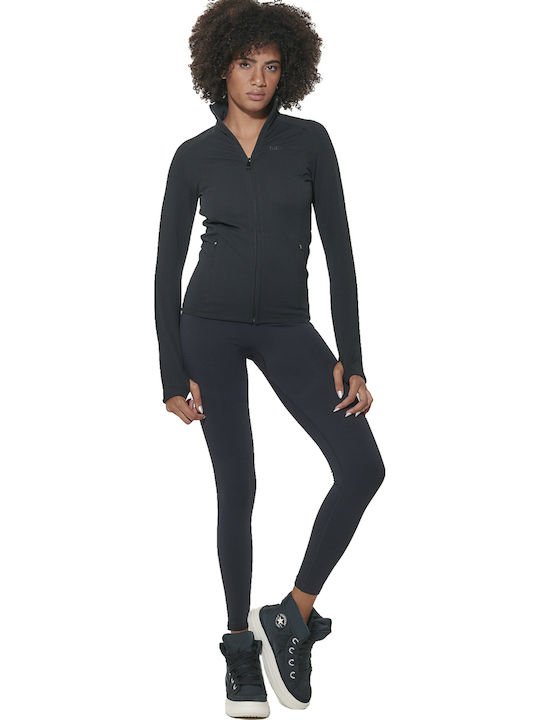Training Damen-Leggings Push-up Schwarz