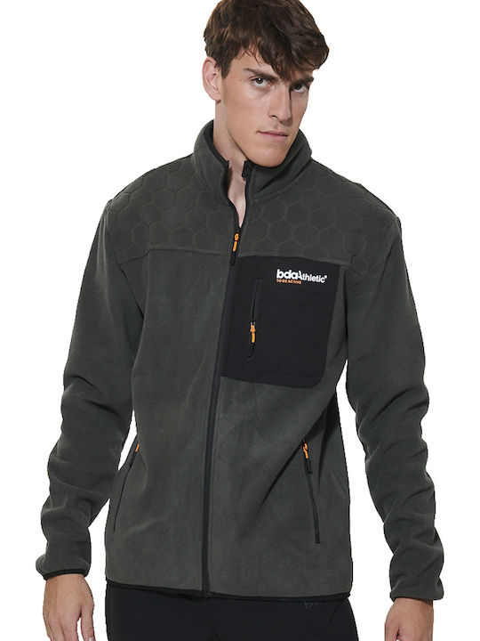 Body Action Ανδρική Ζακέτα Fleece Χακί