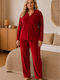 Boyraz Winter Women's Red Pajama Set