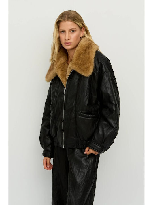 Damen-Bikerjacke Schwarz