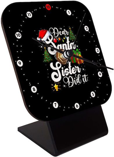 Koupakoupa Dear Santa My Sister Did It Tabletop Clock with Hands Wooden KP_10094_clock-desk-square