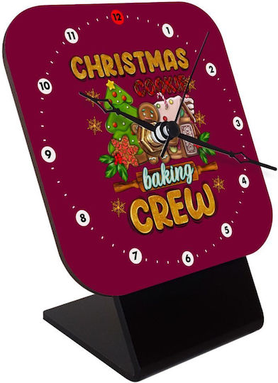 Koupakoupa Christmas Cookie Baking Crew Tabletop Clock with Hands Wooden KP_15069_clock-desk-square