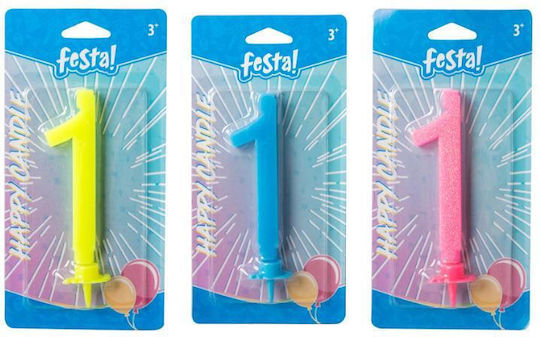 Festa Κερί Τούρτας Γενεθλίων Fluo 1 Κίτρινο