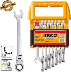 Ingco Ratchet Combination Wrenches Set 8 Pieces