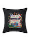 Xmas Classic Movies Black Sofa Pillow 100% Cotton Filling Included 50x50cm