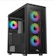 AlphaGear AG-JUGGERNAUT-BK Gaming Midi-Tower-Computergehäuse mit Seitenfenster Schwarz