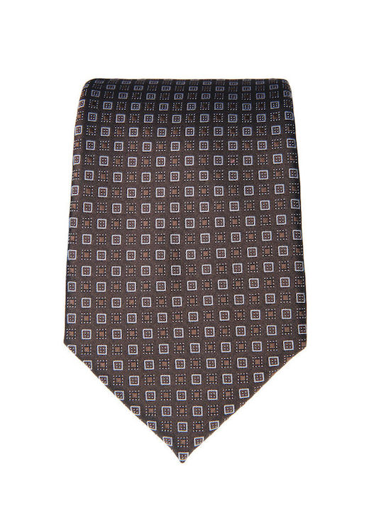 Manetti Herren-Seidenkrawatte mit Muster in Braun