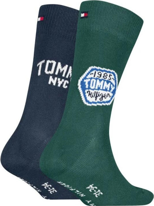 Tommy Hilfiger Παιδικές Κάλτσες Αθλητικές Navy Green 2 Ζευγάρια