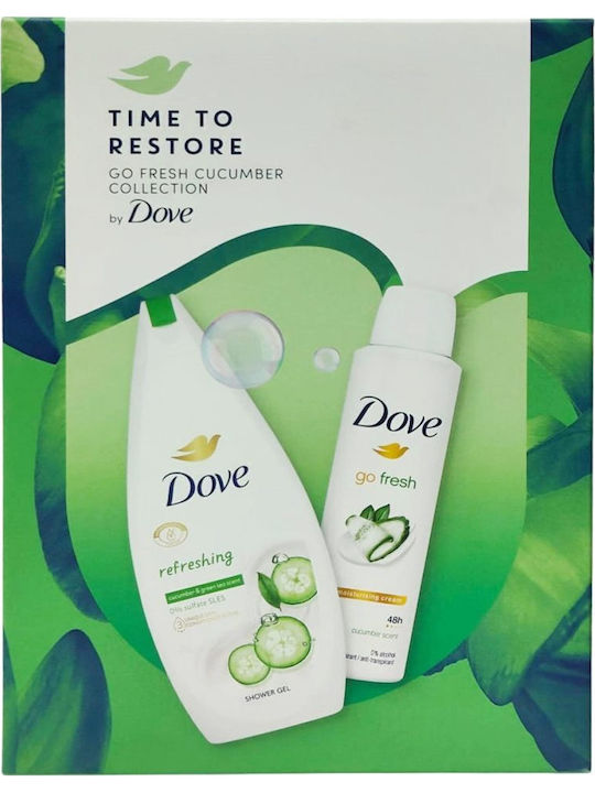 Подаръчен Комплект Dove Душгел 250 Ml Дезодорант 150 Ml Освежаващ
