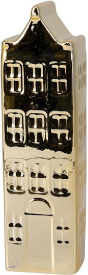 Decorative Ceramic House in Ecru H17cm