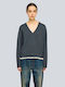 Celia Women's Long-Sleeve Wool Sweater Dark Grey